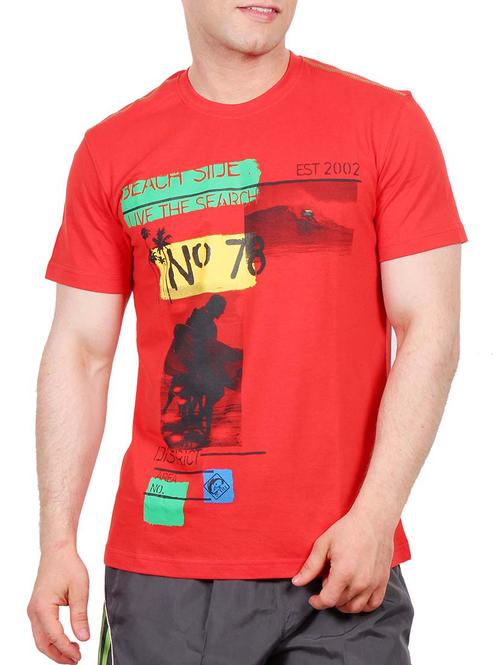 red 100% cotton tshirt - 10804241 - Very Small Image - 1