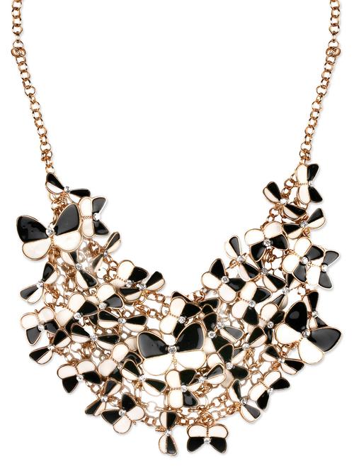 black & white butterfly embellished statement neckpiece - 1080425 - Very Small Image - 1