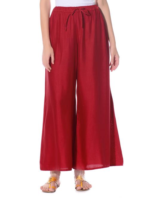 red rayon palazzos - 10805256 - Very Small Image - 1