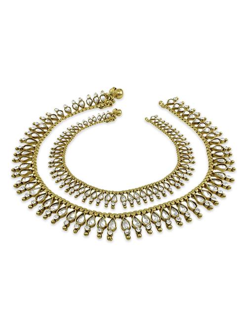 gold brass anklets and payal - 10807775 - Very Small Image - 1