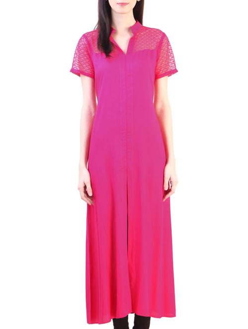 magenta rayon kurta - 10808108 - Very Small Image - 1