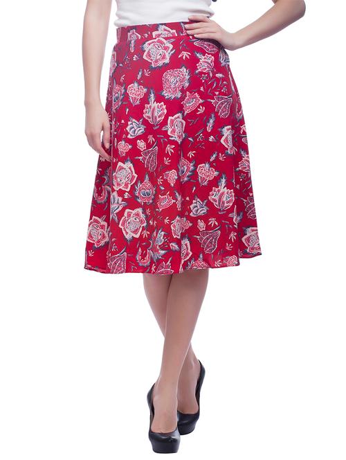 red crepe skirts - 10808174 - Very Small Image - 1