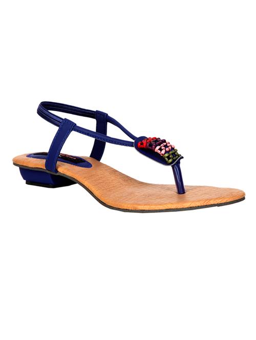 blue leatherette toe separator sandals - 10809277 - Very Small Image - 1