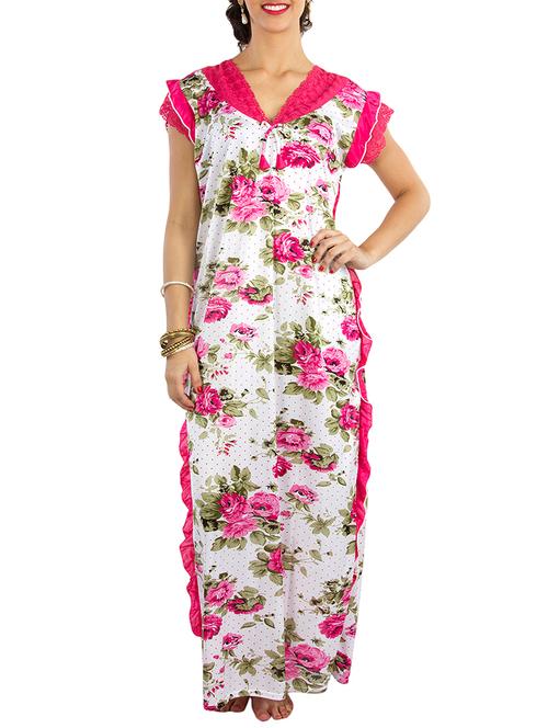pink satin sleepshirts & nighty - 10809809 - Very Small Image - 1