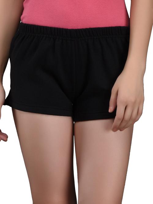 black cotton fleece hot pants - 1081310 - Very Small Image - 1