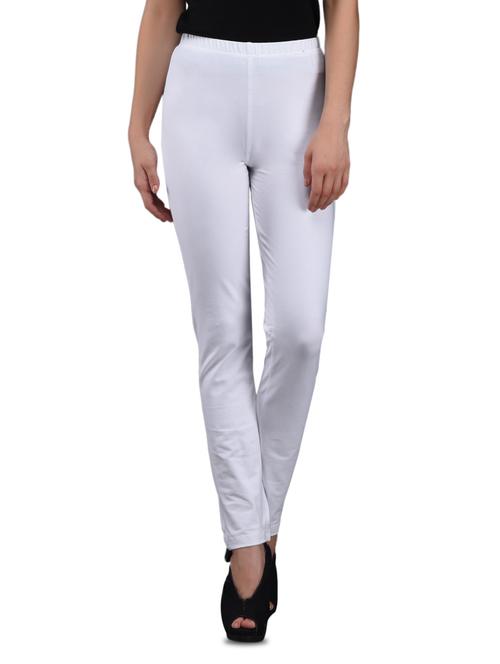white cotton knit lycra leggings - 1081318 - Very Small Image - 1