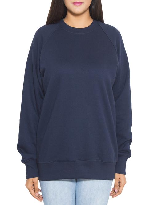 navy blue cotton fleece sweatshirt - 1081366 - Very Small Image - 1