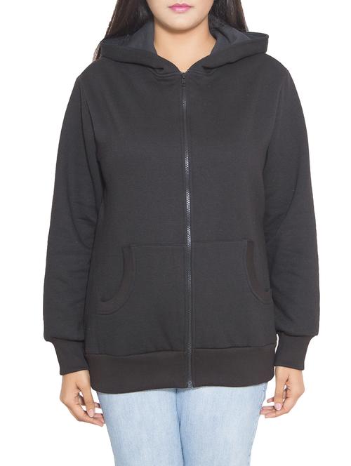 hooded neck solid jacket - 1081369 - Very Small Image - 1