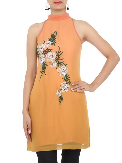 orange chiffon tunic - 10814396 - Very Small Image - 1