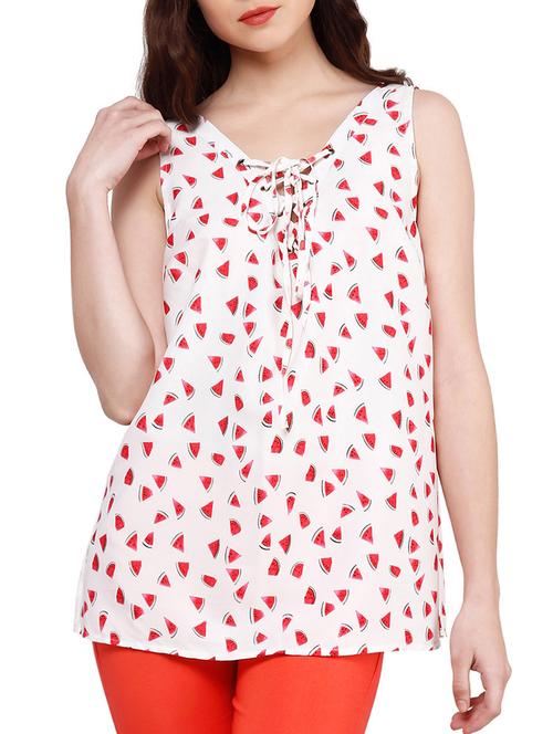 off white polyester top - 10814422 - Very Small Image - 1