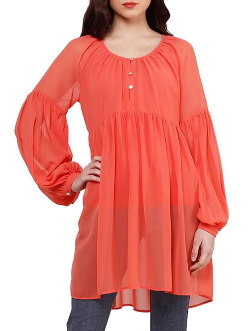 orange polyester tunic - 10814433 - Very Small Image - 1