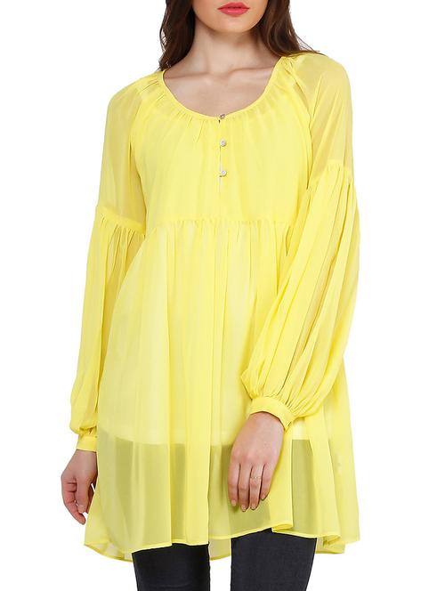 yellow polyester tunic - 10814434 - Very Small Image - 1