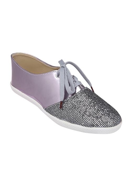 silver leatherette sneakers - 10814959 - Very Small Image - 1