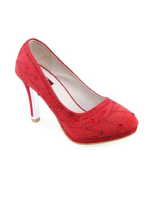 red leatherette pumps - 10817043 - Very Small Image - 1