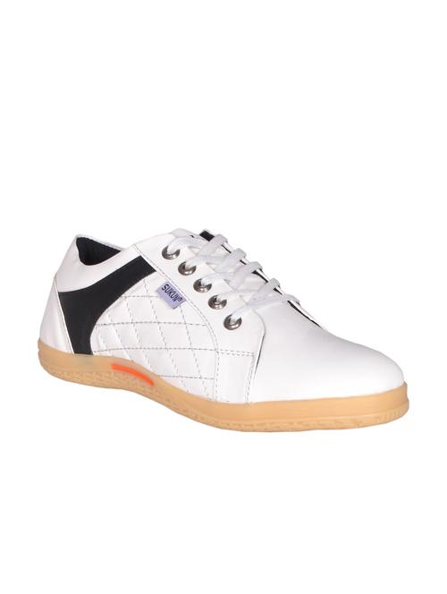 white faux-leather sneaker - 10819221 - Very Small Image - 1