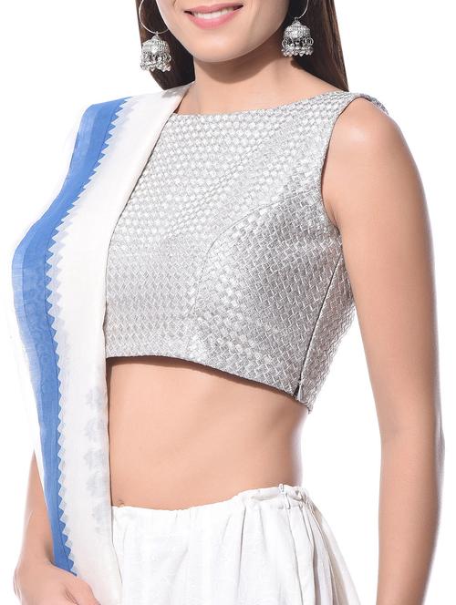 Silver mesh boatneck blouse - 10820968 - Very Small Image - 1