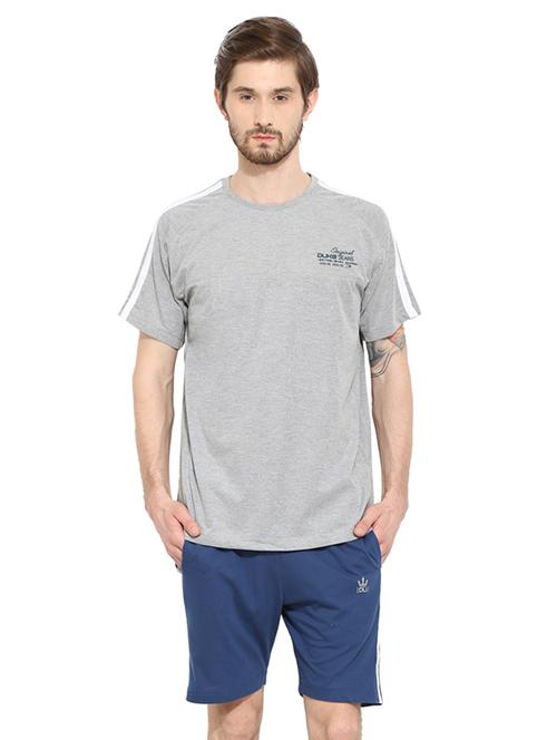 duke stardust grey cotton blend bermuda set - 10825197 - Very Small Image - 1