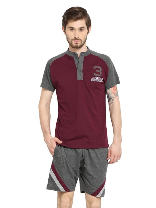 duke stardust red cotton blend bermuda set - 10825207 - Very Small Image - 1