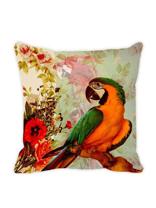 Leaf Designs Red & Orange Parrot Cushion Cover - 10825610 - Very Small Image - 1