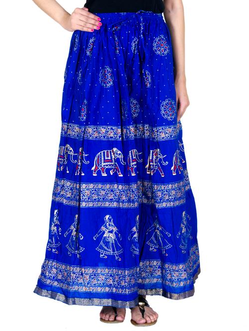 dark blue cotton skirts - 10826032 - Very Small Image - 1