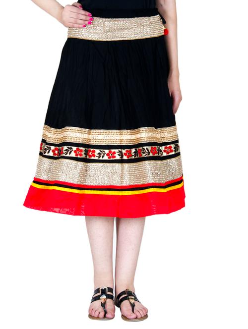 black cotton skirts - 10826035 - Very Small Image - 1