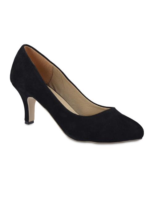 black plain solid leatherette heels - 1082724 - Very Small Image - 1