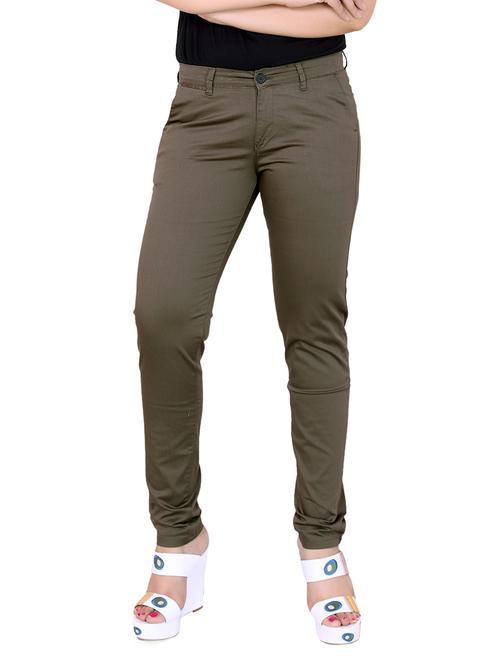 olive green cotton chinos - 10827622 - Very Small Image - 1