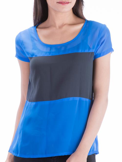 round neck short sleeved top - 10827823 - Very Small Image - 1