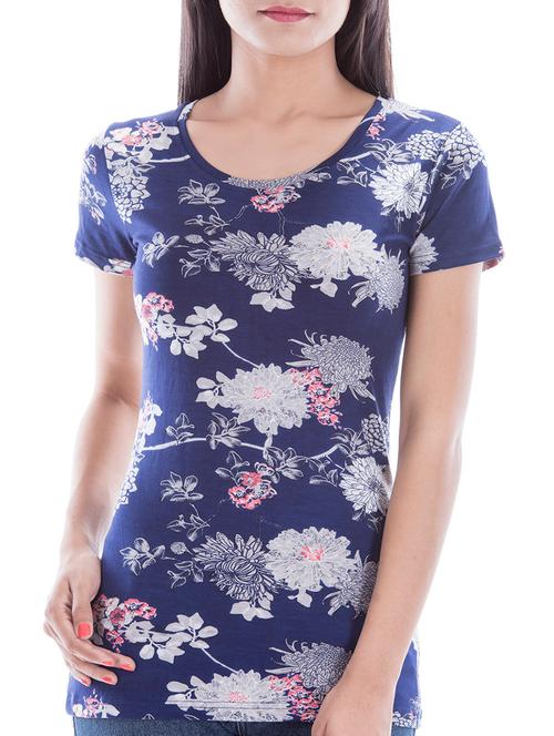 round neck floral tee - 10827834 - Very Small Image - 1