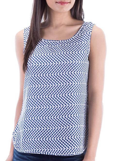 chevron printed sleeveless top - 10827843 - Very Small Image - 1