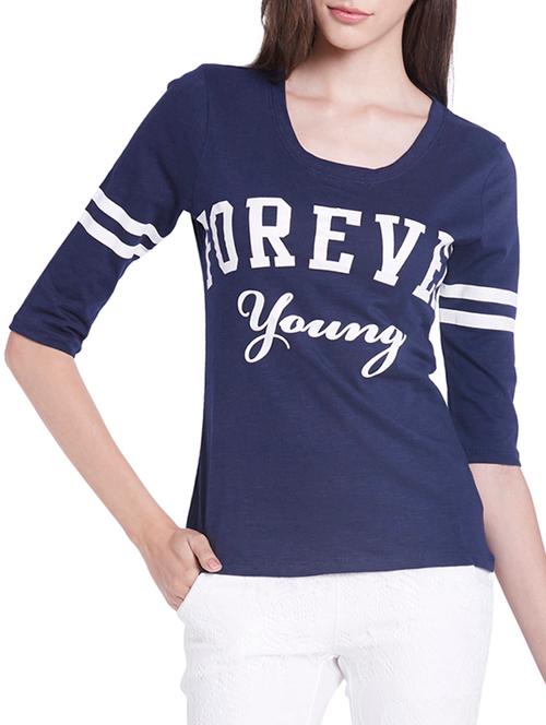navy blue viscose top - 10828589 - Very Small Image - 1