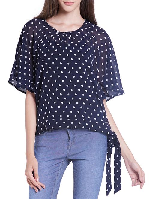 navy blue polyester top - 10828597 - Very Small Image - 1