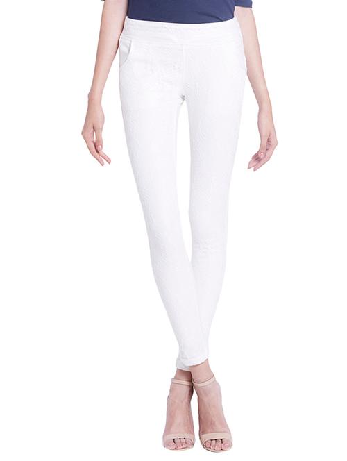 white cotton jeggings - 10828614 - Very Small Image - 1