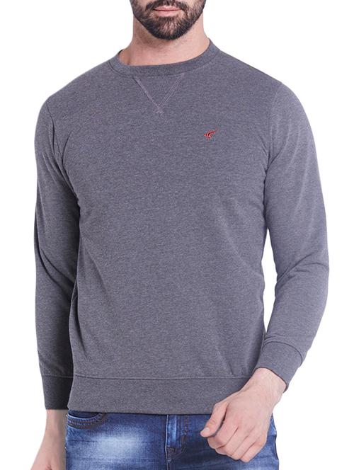 grey cotton sweatshirt - 10828622 - Very Small Image - 1