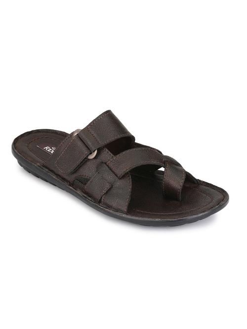 brown leatherette slippers - 10830039 - Very Small Image - 1