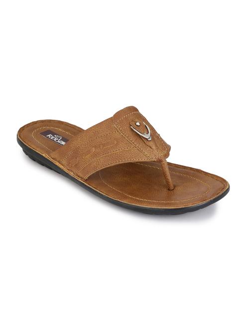 tan leatherette slippers - 10830040 - Very Small Image - 1