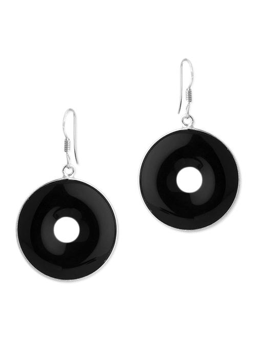 Black Round Drop Earrings - 1083278 - Very Small Image - 1