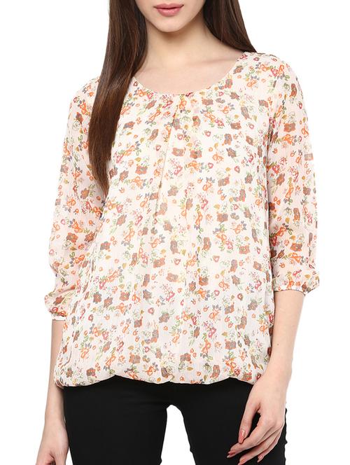 cream chiffon top - 10835553 - Very Small Image - 1