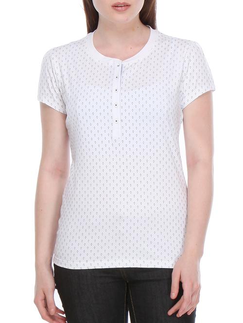 white cotton printed top - 10838642 - Very Small Image - 1