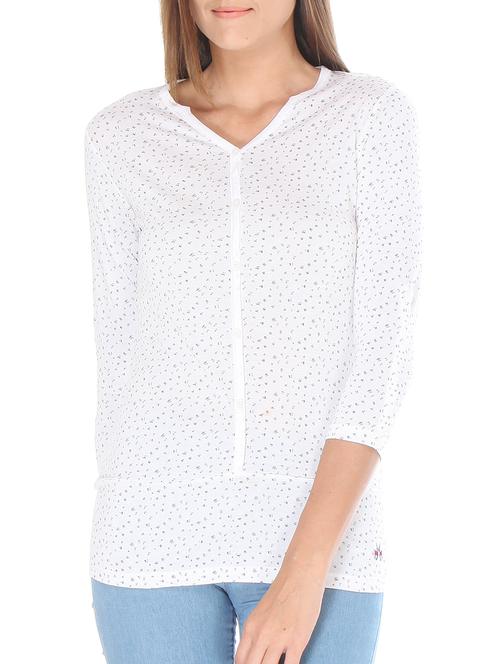 white modal printed top - 10838654 - Very Small Image - 1