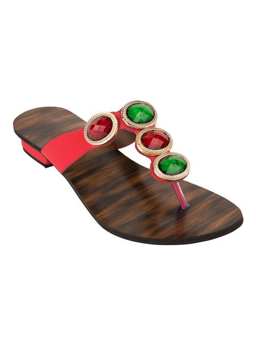 red synthetic tstrap sandals - 10841277 - Very Small Image - 1