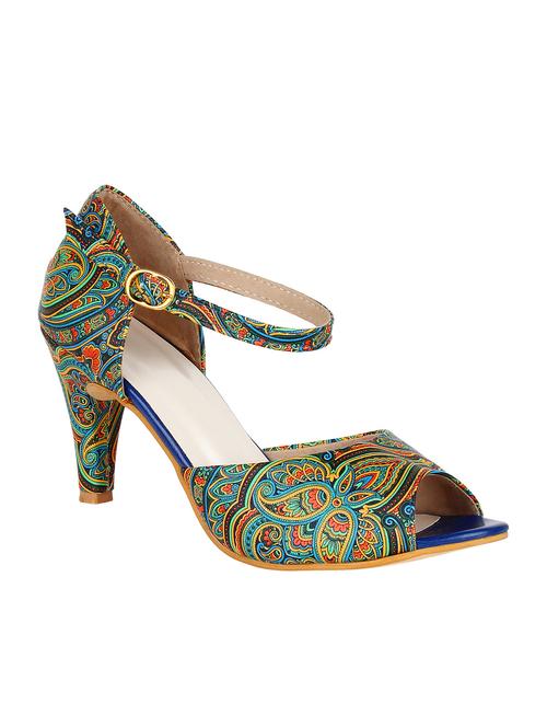 blue leatherette back strap sandal - 10842645 - Very Small Image - 1
