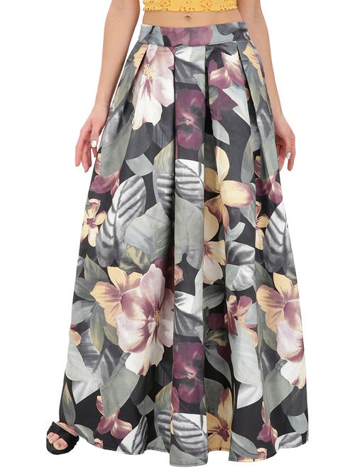 grey cotton satin skirts - 10845147 - Very Small Image - 1