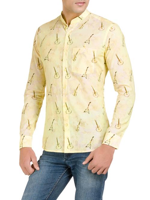 yellow cotton casual shirt - 10847198 - Very Small Image - 1