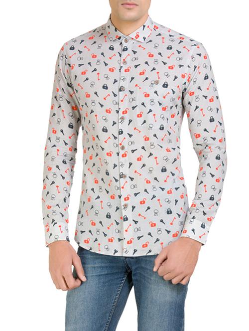 grey cotton casual shirt - 10847201 - Very Small Image - 1