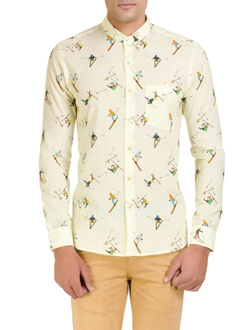 yellow cotton casual shirt - 10847207 - Very Small Image - 1