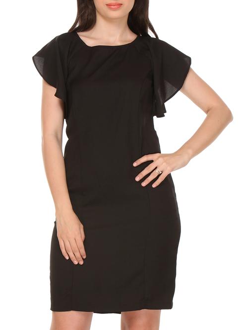 black poly georgette dress - 10847800 - Very Small Image - 1