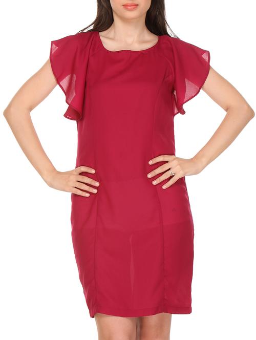 marsala poly georgette dress - 10847801 - Very Small Image - 1