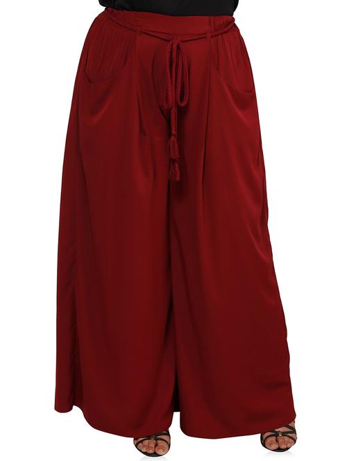 red polyester palazzos - 10849852 - Very Small Image - 1