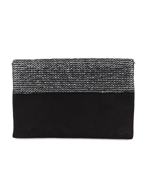 Black Sequined Suede Clutch - 1085025 - Very Small Image - 1